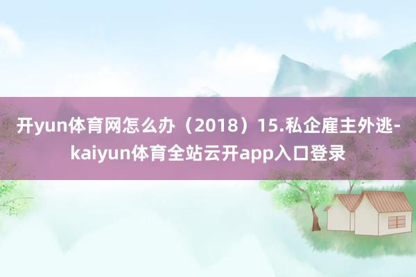开yun体育网怎么办（2018）15.私企雇主外逃-kaiyun体育全站云开app入口登录