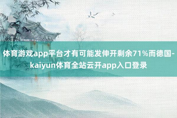 体育游戏app平台才有可能发伸开剩余71%而德国-kaiyun体育全站云开app