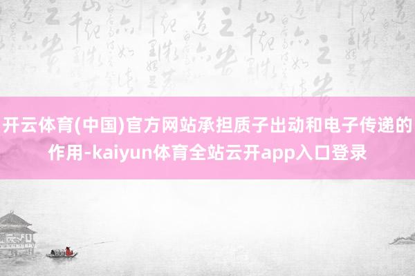 开云体育(中国)官方网站承担质子出动和电子传递的作用-kaiyun体育全站云开app入口登录