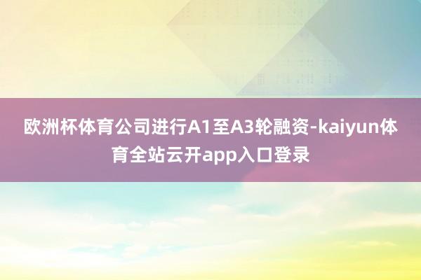欧洲杯体育公司进行A1至A3轮融资-kaiyun体育全站云开app入口登录
