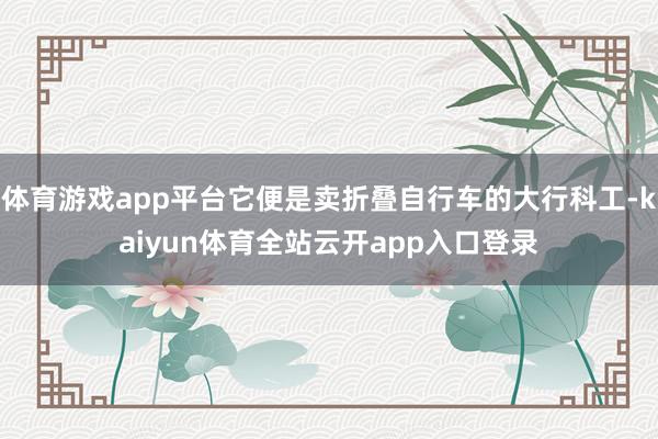 体育游戏app平台它便是卖折叠自行车的大行科工-kaiyun体育全站云开app入