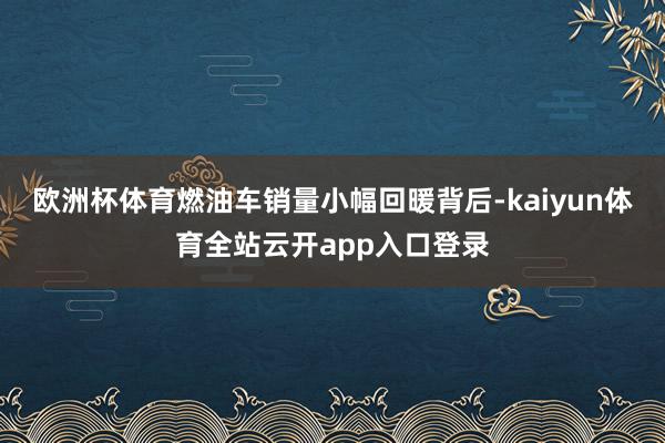 欧洲杯体育燃油车销量小幅回暖背后-kaiyun体育全站云开app入口登录