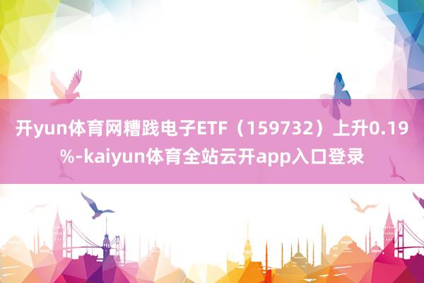 开yun体育网糟践电子ETF（159732）上升0.19%-kaiyun体育全站